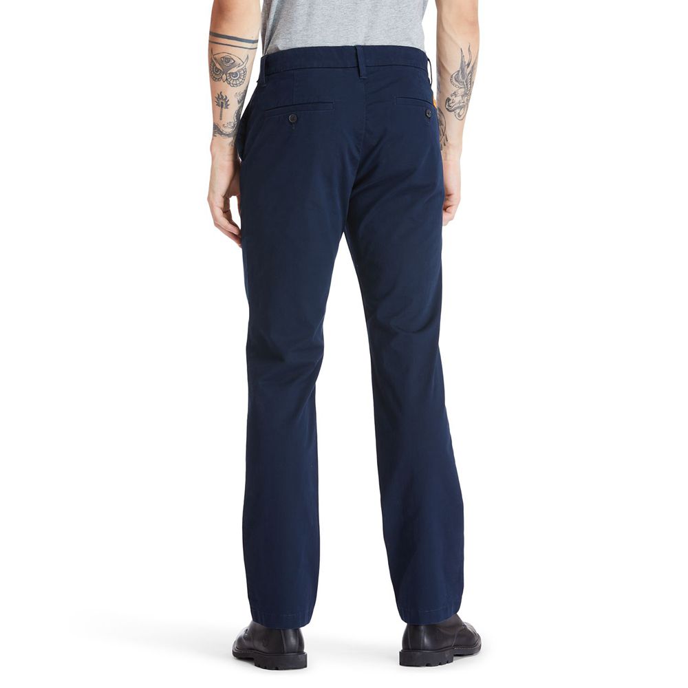 Pantalones Timberland Argentina Hombre - Squam Lake Stretch Chino - Azul Marino - ZJNRDU-701